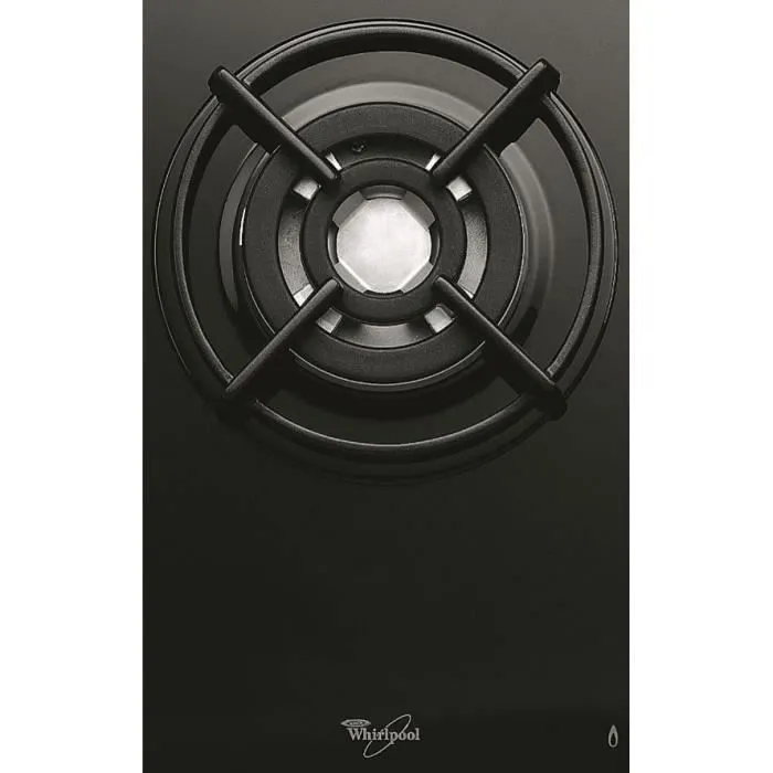 Whirlpool AKT404NB Cocina de Gas con 3 Quemadores y 6350W de Potencia, Revestimiento de Vidrio Templado Negro 3