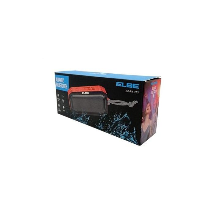 Elbe ALT-R15-TWS Altavoz Bluetooth 5W TWS Rojo IPX7 Resistente al Agua Portátil con Sonido Estéreo 6