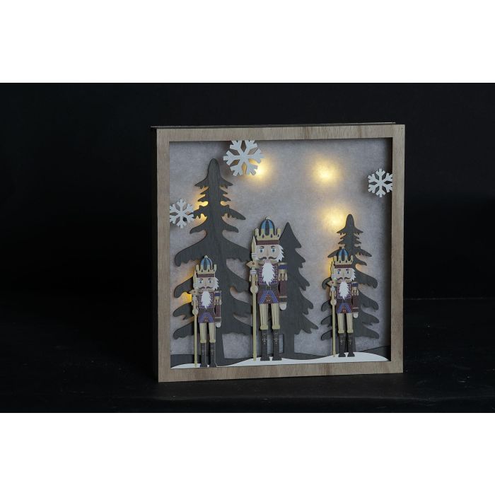 Decoración de Pared DKD Home Decor Cascanueces Madera MDF (2 pcs) (30 x 4.5 x 30 cm) 1
