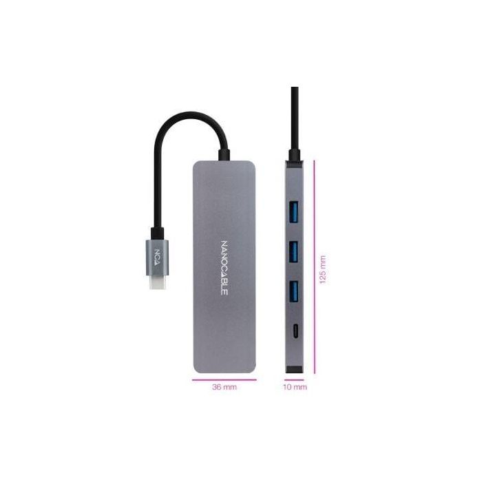 Hub USB NANOCABLE 10.16.4409 Gris (1 unidad) 1