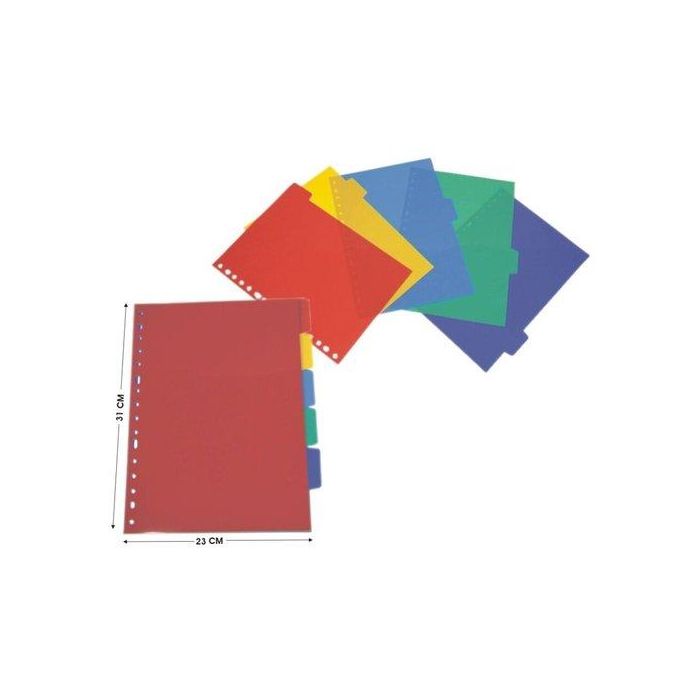 Separadores Bindex Pp A4 5 Pestañas Multitaladro