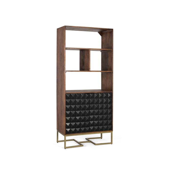 Giner y Colomer Librería Madera de Mango con Patas Doradas 3 Baldas 1