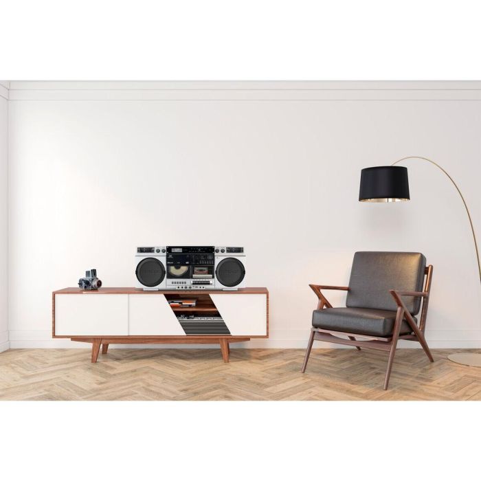 Medion AAAPE16790 Radio Vintage FM/DAB+ con CD, Cassette, USB, MP3 - 2 x 10 W RMS - Plateado 6
