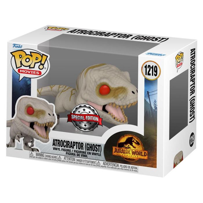FUNKO Figura POP Jurassic World Atrociraptor Ghost Exclusive de Vinilo 9cm