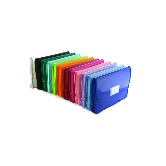 Clasificador Acordeon Office Box Pp Colorline 335X240Mm 12 Dptos.Ribete Y Gomas