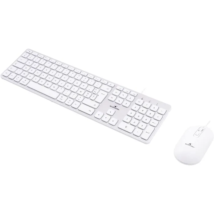 Bluestork KB Mac Combo Teclado y Ratón con Cable Compatible con Mac - Blanco (BLU3760162053807)