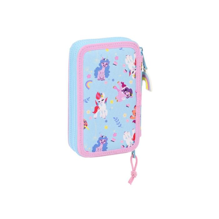 Plumier Doble My Little Pony Wild & free Azul Rosa 12.5 x 19.5 x 4 cm (28 piezas) 3