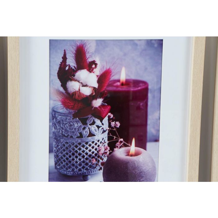 DKD Home Decor Cuadro Scandi Gris y Granate con diseño de Velas, material PS, 45x35 cm - Set de 4 Unidades de decoración para el hogar 2 DKD Home Decor Cuadro Scandi Gris y Granate con diseño de Velas, material PS, 45x35 cm - Set de 4 Unidades de decoración para el hogar 2