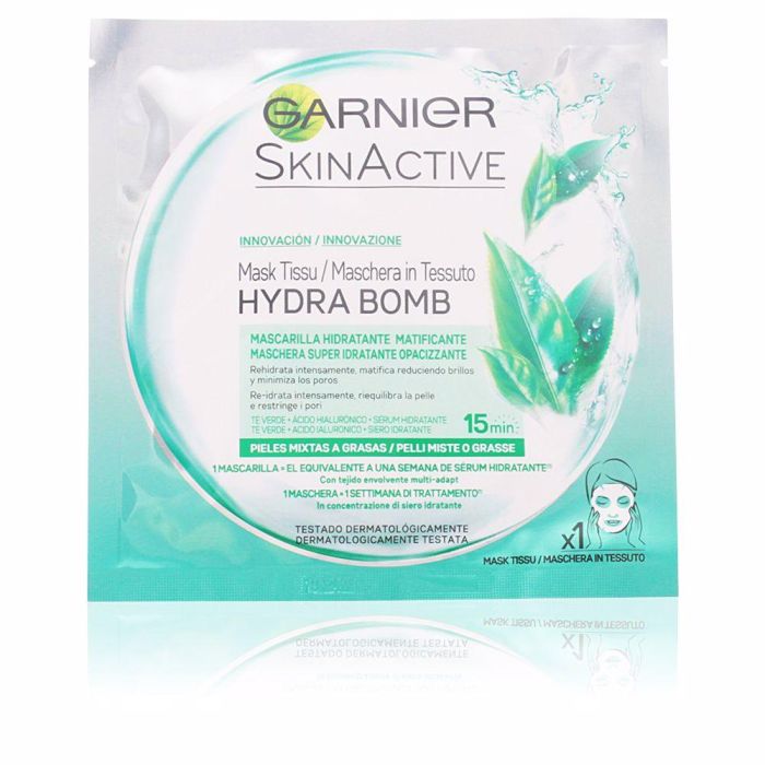 Garnier SKINACTIVE HYDRABOMB Mascarilla Facial Hidratante Matificante para Piel Mixta-Grasa 28 gr Garnier SKINACTIVE HYDRABOMB Mascarilla Facial Hidratante Matificante para Piel Mixta-Grasa 28 gr