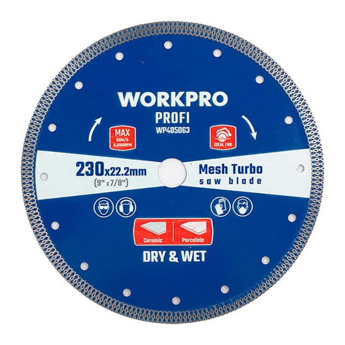 Workpro Disco de Corte Diamante Diente Continuo Profi Ø125x22.2x10mm para Piedra, Hormigón, Ladrillo, Cerámica, Acero 65mn 0 Workpro Disco de Corte Diamante Diente Continuo Profi Ø125x22.2x10mm para Piedra, Hormigón, Ladrillo, Cerámica, Acero 65mn 0