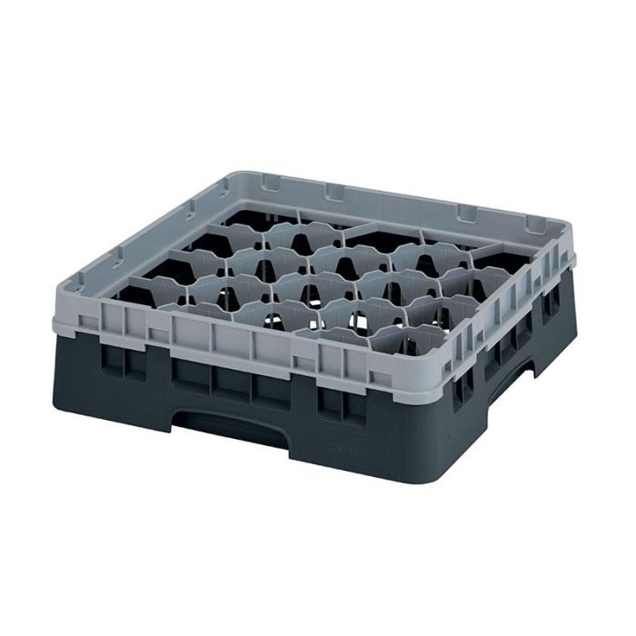 CAMBRO - 20S318-110 - Cesta de lavado 20 comp. 1 altura - 11,8 cm Ø máx. - alt. máx. 9,4 cm - 50 x 50 x 14,3 cm - Negro