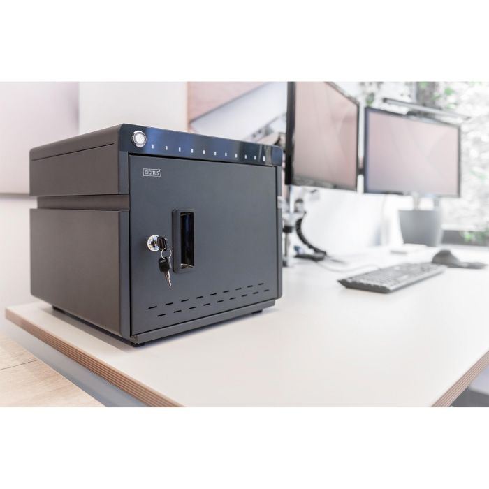 Digitus Mobiler Desktop Ladeschrank für 10 Notebooks/Tablets bis 14'' USB-C 20W UVC-Desinfektion Lüfter Schwarz 2 Digitus Mobiler Desktop Ladeschrank für 10 Notebooks/Tablets bis 14'' USB-C 20W UVC-Desinfektion Lüfter Schwarz 2