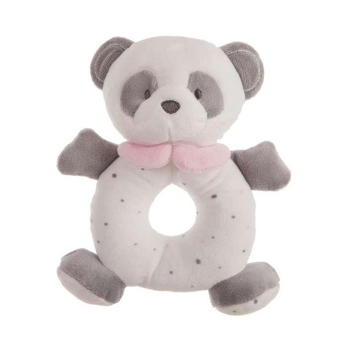 Sonajero peluche baby panda rosa 20 cm