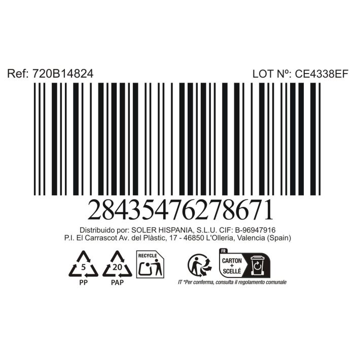 La Mediterranea Bol Aperitivo Rectangular 13.8 x 7.2 cm "Pica-Pica Blue" (24 Unidades)