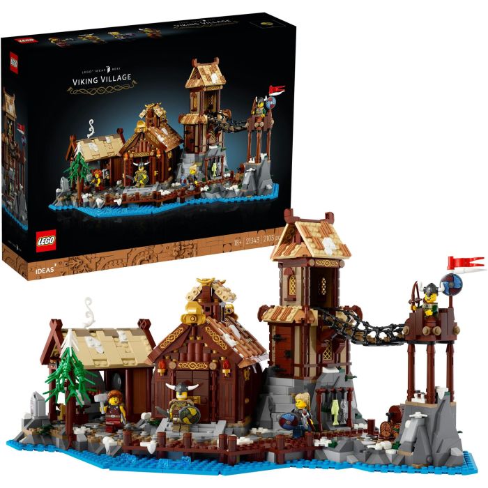 LEGO Ideas 21343 Poblado Vikingo, Juego de Construcción para Adultos con 2103 Piezas, Maqueta para Construir, Modelo para Decoración