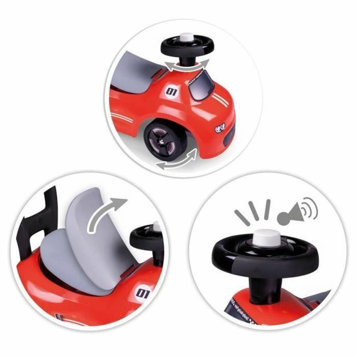 Smoby - Portabebés 2 en 1 - Auto Red - Caja debajo del sillín + bocina - A partir de 10 meses - Fabricado en Francia 4