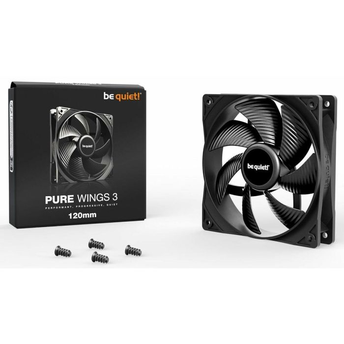 be quiet! Pure Wings 3 120mm Ventilador Carcasa PC 1600 RPM, 25.5 dB Silencioso, Rodamiento Rifle, Alta Presión 1.45 mmH2O, Negro 11