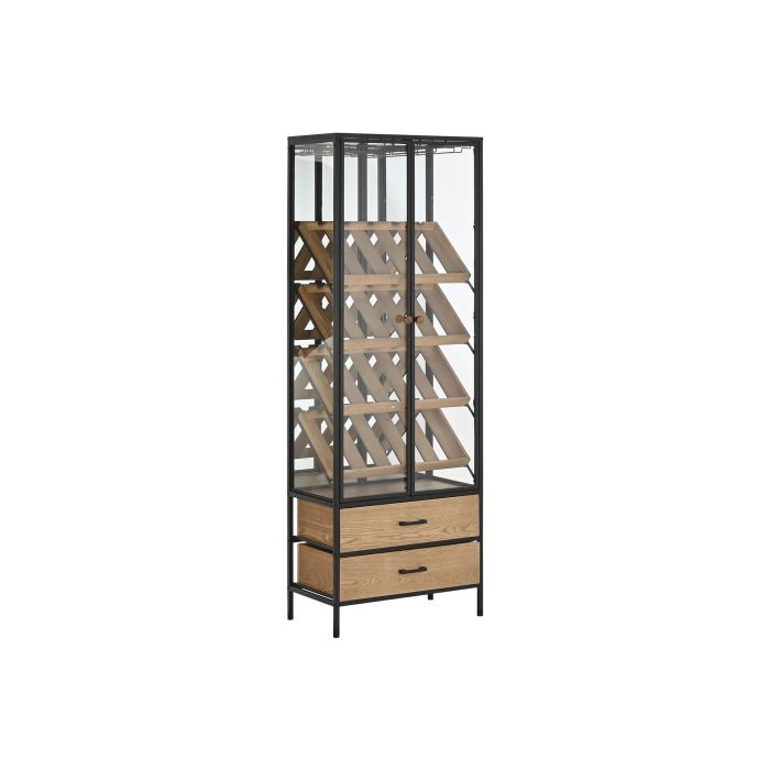 Botellero Home ESPRIT Negro Natural Madera Metal 60 x 33 x 169 cm 1