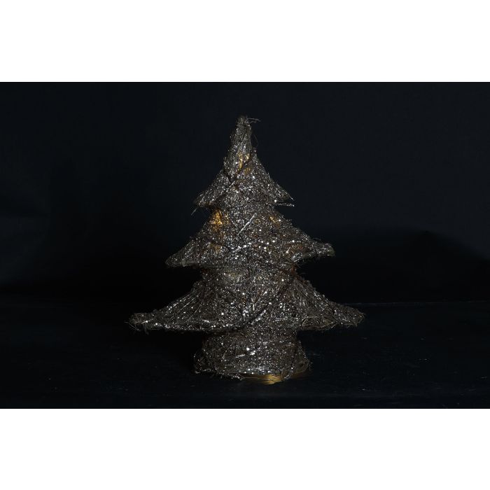 DKD Home Decor Árbol de Navidad Alpina con Luces LED de Ratán, Marrón y Dorado, 41 cm Alto, Funciona con Pilas AA 1 DKD Home Decor Árbol de Navidad Alpina con Luces LED de Ratán, Marrón y Dorado, 41 cm Alto, Funciona con Pilas AA 1