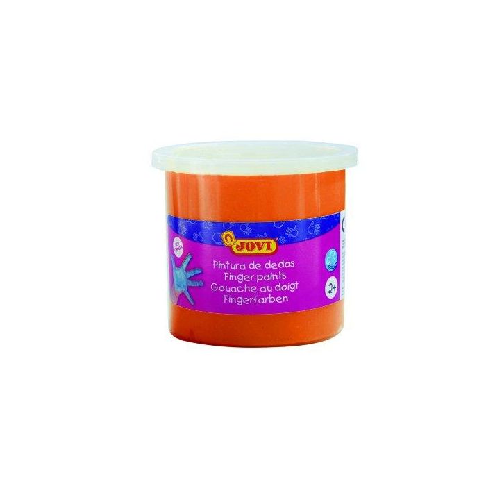 Jovi Estuche 5 Botes Pintura De Dedos 125 mL Naranja - Pintura Natural, Lavable y No Tóxica