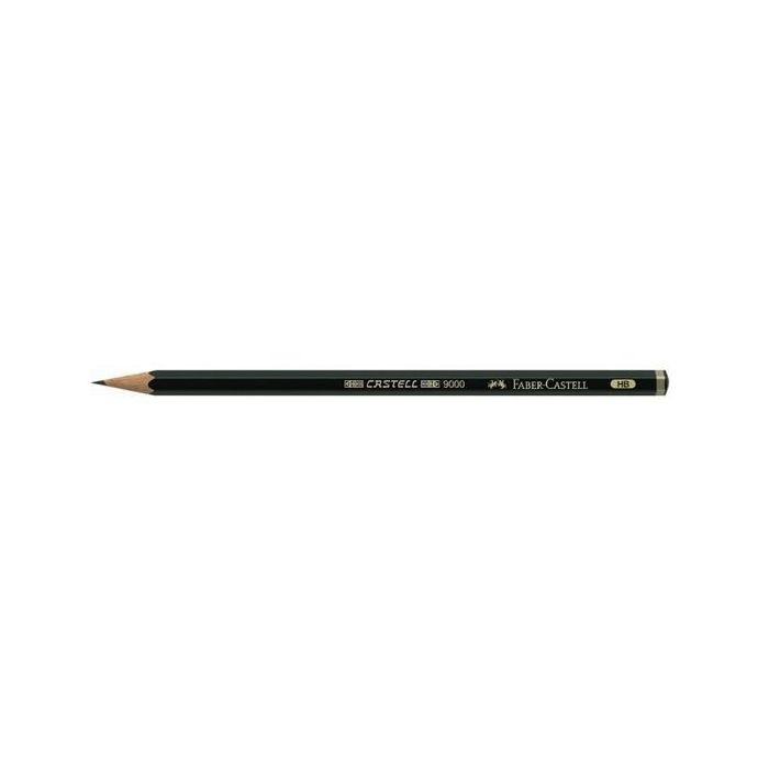 Faber-Castell Lápiz de Grafito 9000 HB, Ecolápiz para Escribir y Dibujar, Mina Antirotura, Fácil Afilado, CO2 Neutral