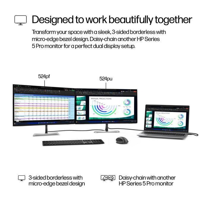 HP Monitor 524pu Pro G5 / 23,8" / FHD / HDMI-DisplayPort-USB(A)-USB(C) / Regulable Altura 11