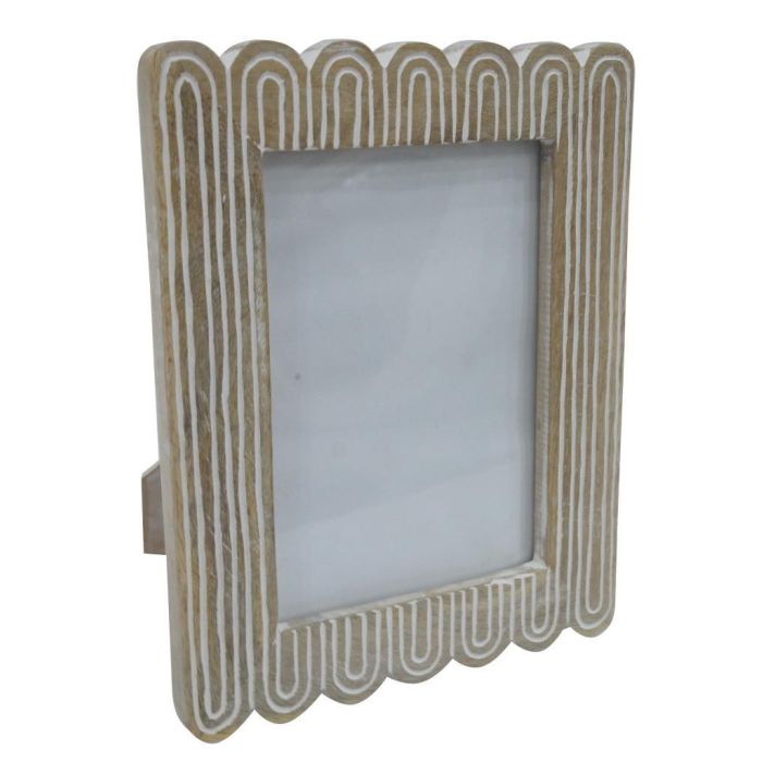 DKD Home Decor Marco para Fotos 13x18 cm de Madera de Mango Natural, Acabado Colonial Decapé - Medidas 2 x 23 x 18.5 cm