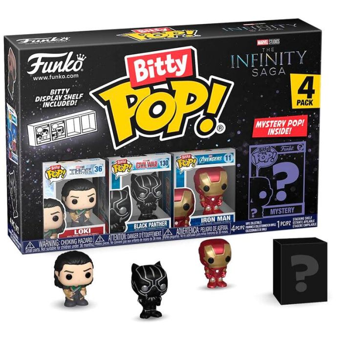 Blister 4 figuras Bitty POP Marvel The Infinity Saga Loki 1