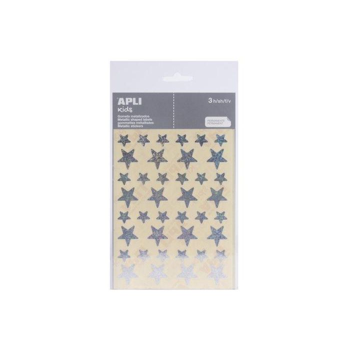 Gomets Apli Metalizados Bolsa 3H Estrella Surt.(Gde.Y Peq.) Holografica 120 Uds. (11807) (Set de 10)