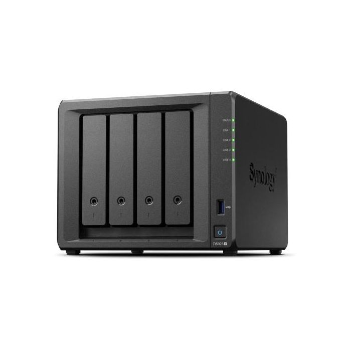 Synology DS923+ NAS 4 Bahías 4GB RAM DDR4 ECC 2x USB3.2 Gen 1 con Procesador AMD Ryzen Embedded R1600