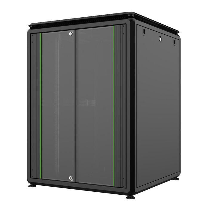 Lanview Rack Cabinet 19" 20U 800x800mm, Armario de Red de Datos con Puerta de Cristal Templado y Gestión de Cables