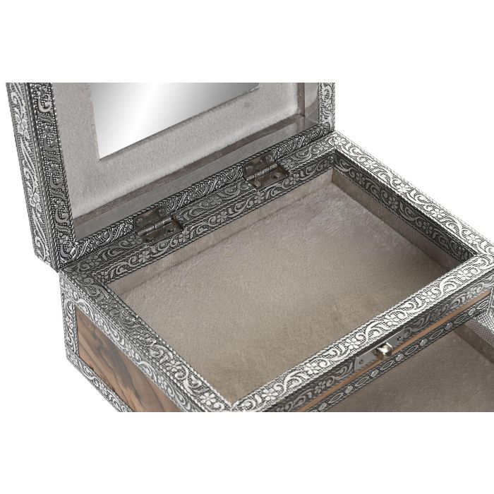Joyero Arabe DKD Home Decor Plateado Marron 13 x 8 x 17.5 cm (2 Unidades) 1