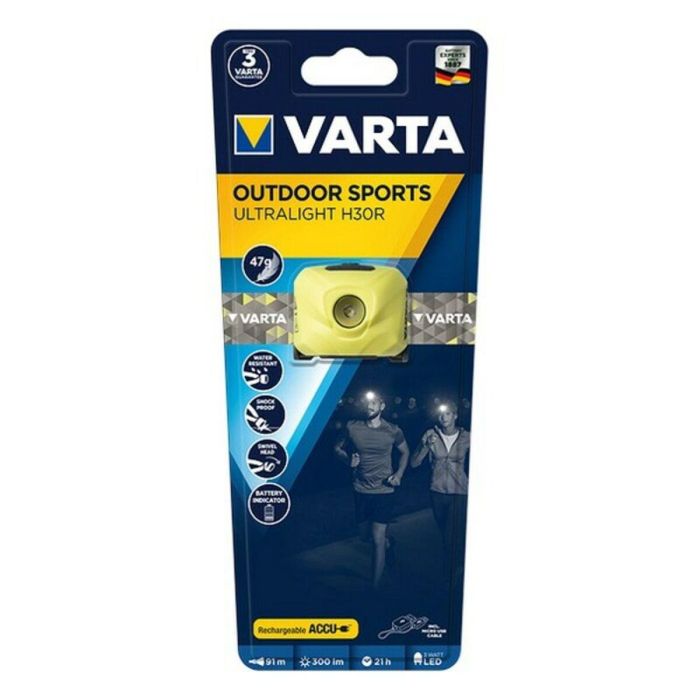 Linterna LED para la Cabeza Varta H30R 300 lm IPX4 3 W Amarillo 1 Linterna LED para la Cabeza Varta H30R 300 lm IPX4 3 W Amarillo 1