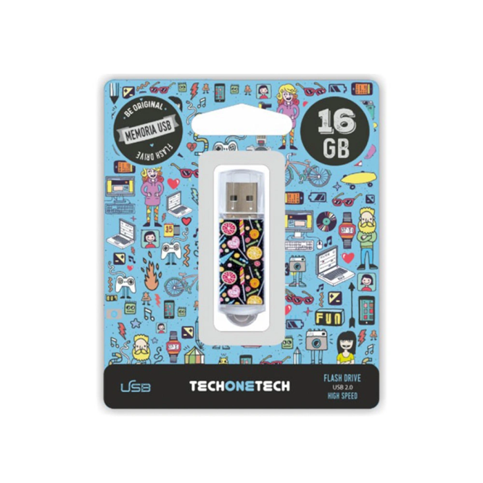 Techonetech Memoria USB Flash Drive 16 GB 2.0 Candy Pop 2