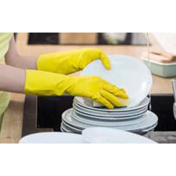 Blanca Guantes de latex satinados con relieve antideslizante sin polvo para talla grande 4