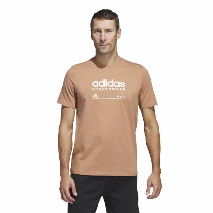 Camiseta de Manga Corta Hombre Adidas Lounge Marrón 6