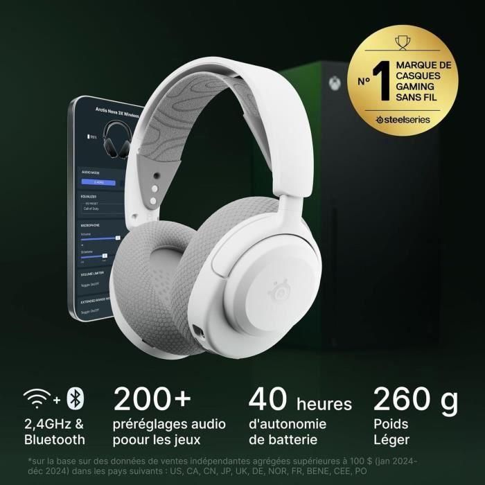 Steelseries Auriculares Gaming Arctis Nova 3XW AAATQ09439 Inalámbricos 40h Batería Bluetooth Compatibles Xbox 4