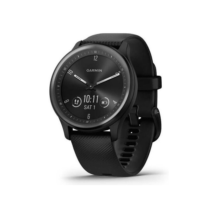 Garmin Vivomove Sport - Reloj inteligente híbrido con manecillas, pantalla táctil y funciones conectadas - Negro pizarra