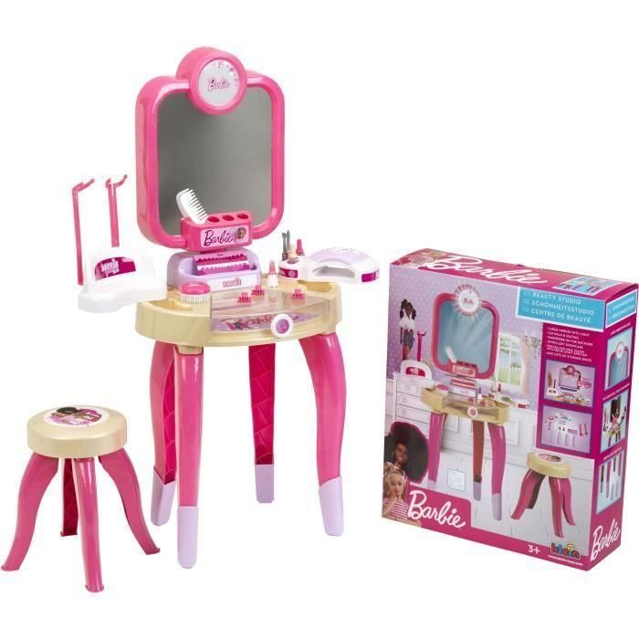 Klein KLE4009847057211 Centro de Belleza Barbie Happy Vibes Juguete para Niñas, Incluye Múltiples Accesorios y Función de Luz.