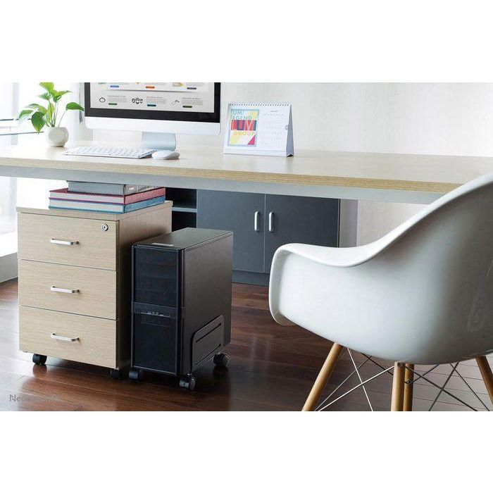 Neomounts CPU-M100Black - Soporte Móvil Ajustable para CPU y Torres PC, Instalación Vertical, Ancho 12-21 cm, con Ruedas Bloqueables - Negro 9