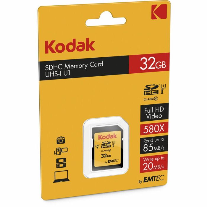 Tarjeta de Memoria Micro SD con Adaptador Kodak SDHC32GBCLASS10U1 32 GB SDHC UHS-I Clase 10 1 Tarjeta de Memoria Micro SD con Adaptador Kodak SDHC32GBCLASS10U1 32 GB SDHC UHS-I Clase 10 1