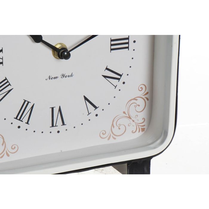 DKD Home Decor Reloj Sobremesa Chic 7 x 27 x 19 cm Hierro Cristal Negro Azul Blanco 2 Unidades 2 DKD Home Decor Reloj Sobremesa Chic 7 x 27 x 19 cm Hierro Cristal Negro Azul Blanco 2 Unidades 2