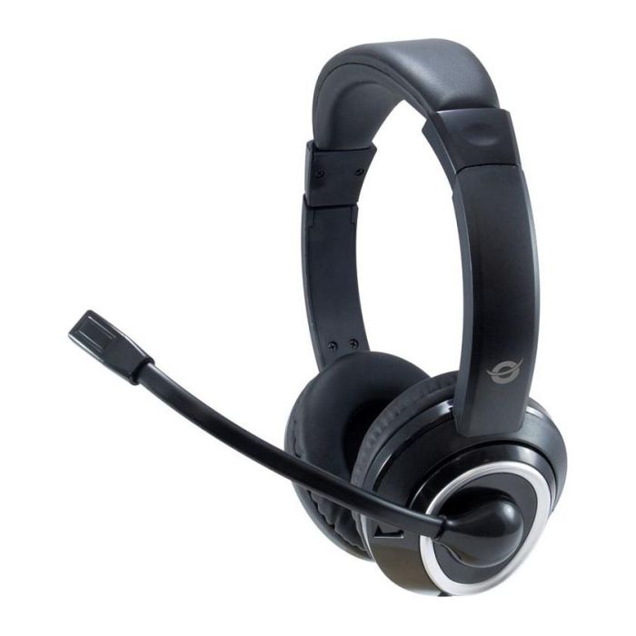Conceptronic Auriculares Jack 3.5 mm con Micrófono Flexible y Control de Volumen, Incluye Adaptador 1 a 2 Jacks 3.5 mm, Negro 2
