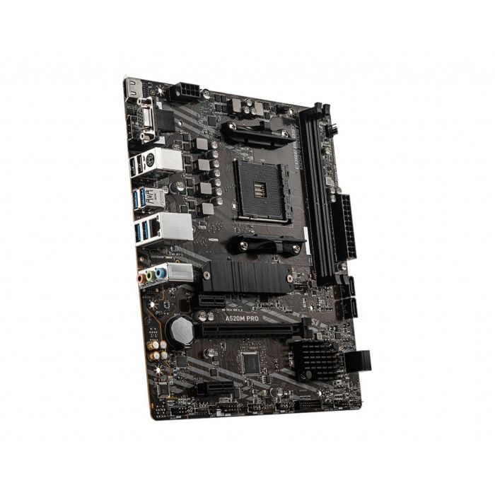 MSI A520M PRO Placa Base micro ATX para AMD Zócalo AM4 Ryzen 3000 con Chipset A520, DDR4, M.2 y Gigabit Ethernet 24