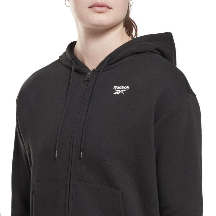 Sudadera con Capucha y Cremallera Mujer Reebok RI SL FRENCH TERRY H54754 Negro 2 Sudadera con Capucha y Cremallera Mujer Reebok RI SL FRENCH TERRY H54754 Negro 2