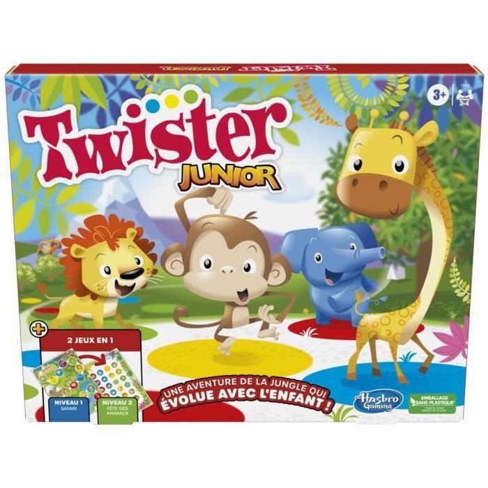 Twister junior - alfombra reversible 2 -on -1 evolutivo - juego de mesa junior - juegos de hasbro 3