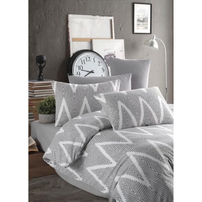 Juego de Cama ASI8684283345236 - 1 Funda Nórdica 220x240 cm + 2 Fundas Almohada 60x60 cm - 65% Algodón, 35% Poliéster - Gris 4