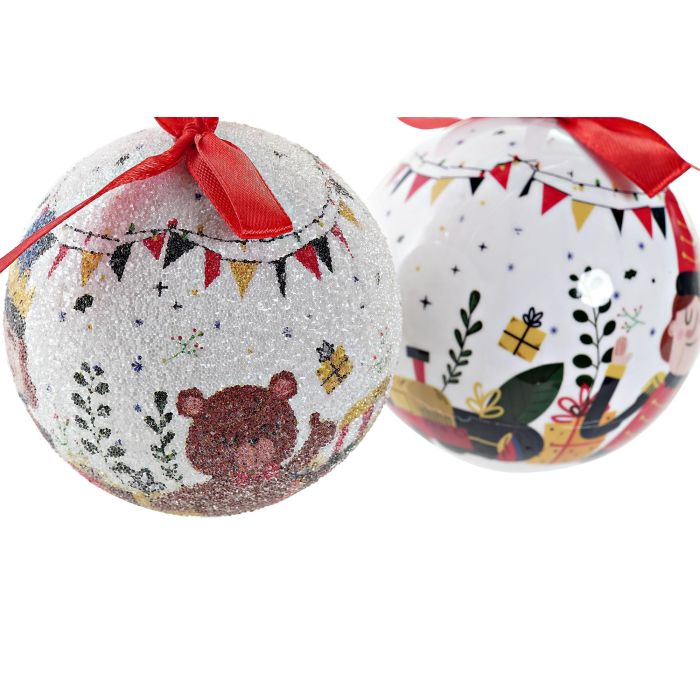 Bola Decoracion Navidad Tradicional DKD Home Decor Blanco Rojo 8 x 8 x 8 cm Set de 14 1 Bola Decoracion Navidad Tradicional DKD Home Decor Blanco Rojo 8 x 8 x 8 cm Set de 14 1