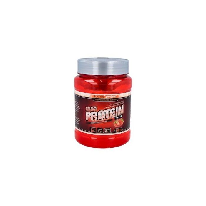 SOTYA Proteínas de Soja Fresa 500g - Aislado de Proteína Vegetal para Mantenimiento Muscular