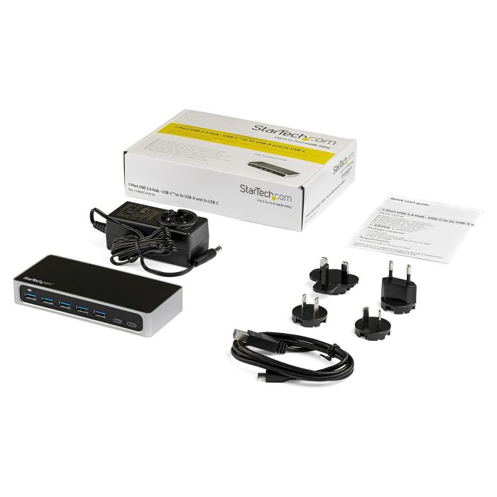 Hub USB Startech HB30C5A2CSC Negro Plateado Negro/Gris 4